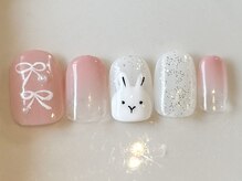 カラ ネイル 中津店(calla nail)/ホワイトうさちゃん
