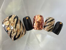 ラリュールネイル(L'Allure nail)/秋フットゴールド￥9900