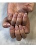  【爪育】自爪に優しいジェルスカルプで自然な長さだしラメネイル　¥11000