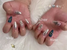 ENAIL　高田馬場店/クロム×ミラーネイル/持ち込み