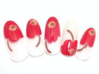 ワンネイル(ONE NAIL)/＃マリメッコ＃お花フレンチ