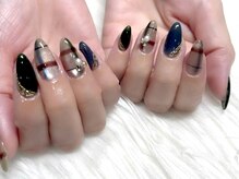 ネイルマジック 仙台一番町店(NAIL MAJIC)/マグネット×シースルーチェック