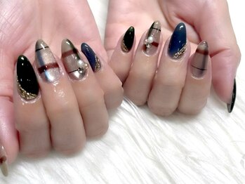 ネイルマジック 仙台一番町店(NAIL MAJIC)/マグネット×シースルーチェック