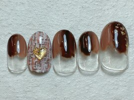 ツイードネイル　ぬりかけ