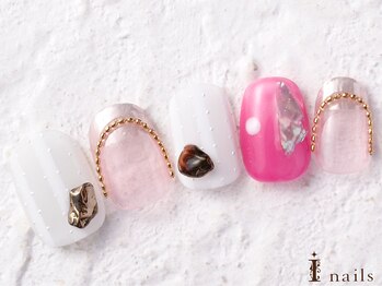 アイネイルズ 横浜WEST店(I-nails)/夏ストライプネイル10480円