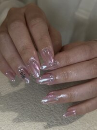 ピンクミラーネイル