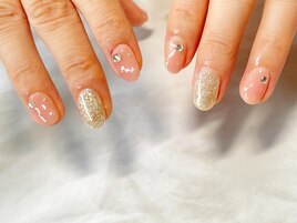 縦グラデ　ドット　ピンク