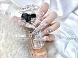 氷結ガラスネイル×長さだし