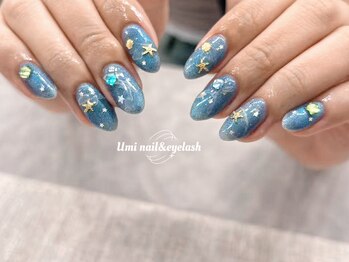 ユミ 池袋(Umi)/マーブルブルーネイル