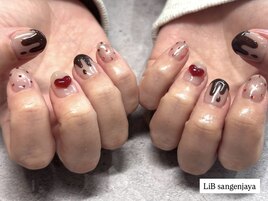 王道バレンタインネイル