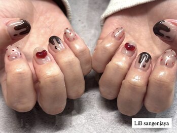 王道バレンタインネイル