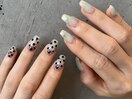 ミントグリーン&ドットネイル