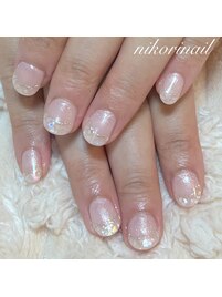 ラメカラー×シェルフレンチ