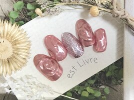 ピンクゴールドニュアンスネイル