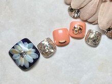 アルセア 上野御徒町店(Alcea)/手描き　フラワー　秋　フット