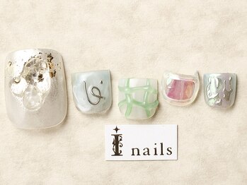 アイ ネイルズ 天神店(I nails)/天然石×オーロラ¥8500