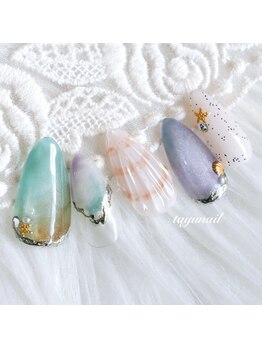 たゆ ネイル(たゆnail)/パラジェルニュアンス貝殻ネイル