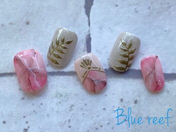 ネイルアンドまつげエクステ ブルーリーフ 四谷三丁目店(Blue Reef)/大理石ネイル