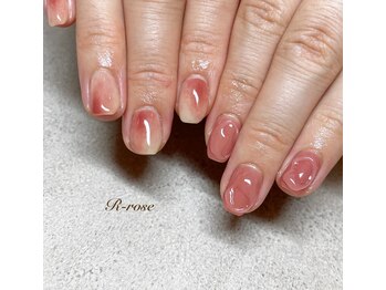 アールローズ(R-rose)/桃ネイル