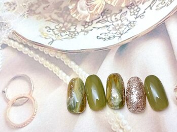 フルールソンネイル(fleur son nail)/9月定額シンプルアート