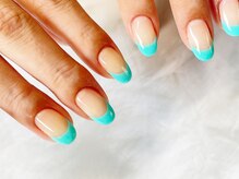 ネイルサロン イントゥ(into_)/グリーン　フレンチ