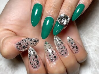 レディグリッター(Lady glitter)/グリーン×ラメ