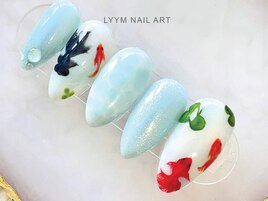 涼しげ金魚ネイル