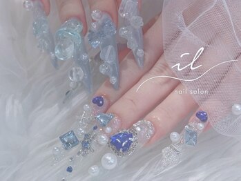 イル 神戸店/ゴテゴテネイル×クリアネイル