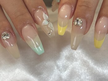 マラマネイル(Malama Nail)/３Dフラワー/フレンチ/パーツ/夏