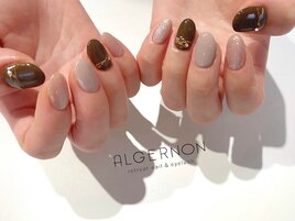 ピンク×ブラウン