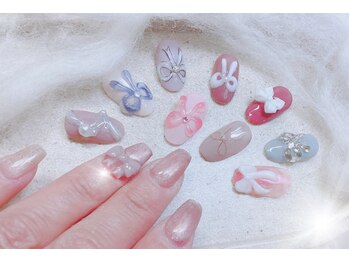 ハッピービューティー(Happy Beauty)/【トレンド】リボンネイル