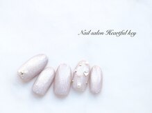 ネイルサロン ハートフルキー(Heartful key)/冬ハートネイル¥8000