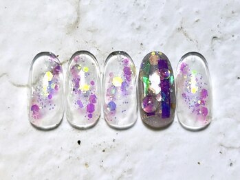 アヤ(AYA)/フィルム×水滴ネイル