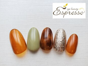 エスプレッソ アイビューティーアンドネイル 新百合ヶ丘店(Espresso)/べっこうネイル　秋ネイル