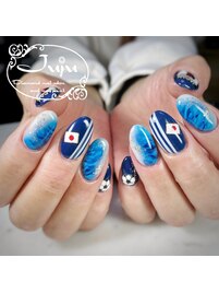 サッカー　応援ネイル