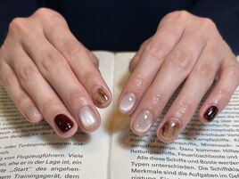 大人ニュアンス×べっこうネイル