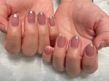 アース ネイルアンドアイラッシュ 小松店(Hair&Make EARTH Nail&Eyelash)/ミラーフレンチネイル　10000円
