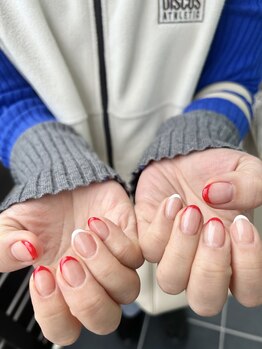 テソロネイル(TESORO nail)/正月フレンチネイル
