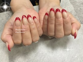 赤フレンチ◇お客様ネイル¥6600