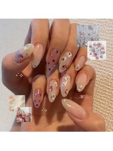 エム ネイル(emu nail)/お花×ドットネイル☆