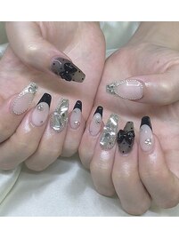大人ガーリー♪シースルーネイル