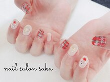 サク(saku)/定額クリスマス/チェック/くま