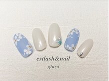 エストラッシュアンドネイル 銀座店(est lash&nail)/フラワーマットネイル