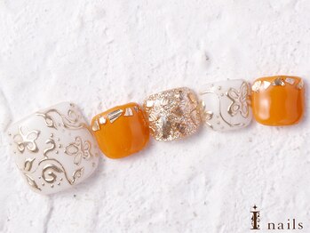アイネイルズ 横浜WEST店(I-nails)/ミラーフラワーフット10480円