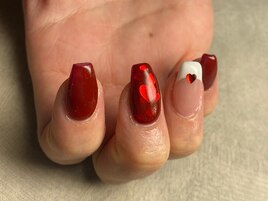 バレンタインネイル