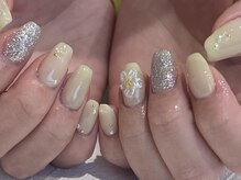 アイネイルズ 三宮店(I nails)/パールフラワー春ネイル￥7710