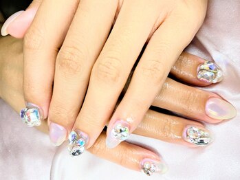 タマ(TAMA)/オーロラキラキラネイル☆