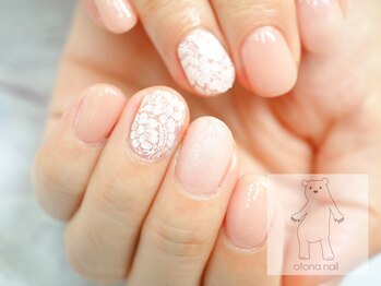オトナネイル(otona nail)/ドレスのレースとお揃いネイル