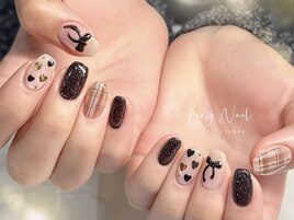 ブラウン☆チェックネイル