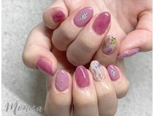 モニカ(MONICA)/くすみカラー×お花ネイル